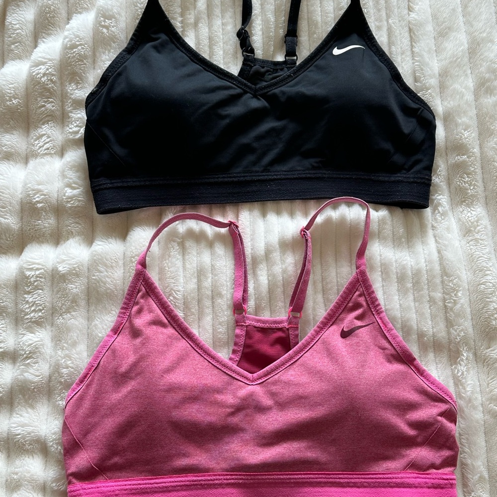 Nike Women's Black and Pink Sports Bras